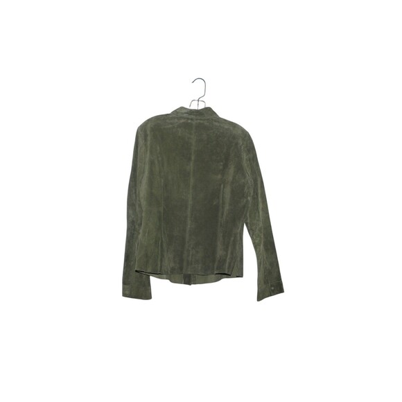 Co & Eddy Washable Suede Jacket Snap Front Green Retro Size L - Picture 4 of 7